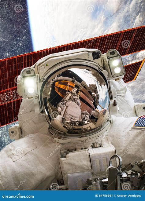 International Space Station and Astronaut. Stock Image - Image of cargo ...