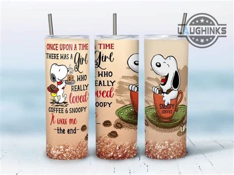 Once Upon A Time There A Girl Love Coffee And Snoopy Skinny Tumbler The