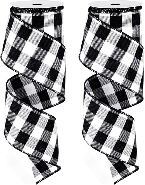 Amazon Rolls Yards Christmas Farmhouse Buffalo Plaid Ribbons