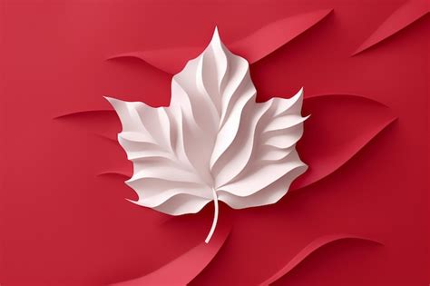 Premium Ai Image A Paper Cut Maple Leaf With A Red Background