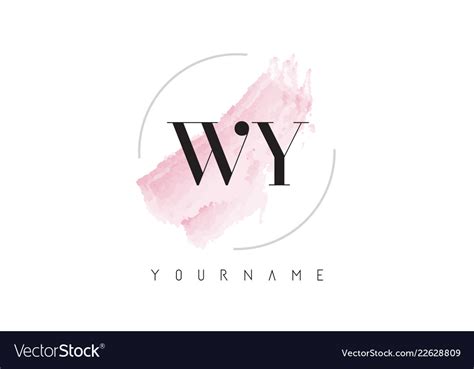 Wy W Y Watercolor Letter Logo Design Royalty Free Vector