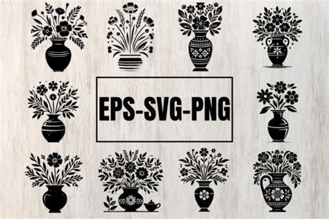 Flower Vase SVG File Flower Svg Bundle Graphic By Craftsmaker