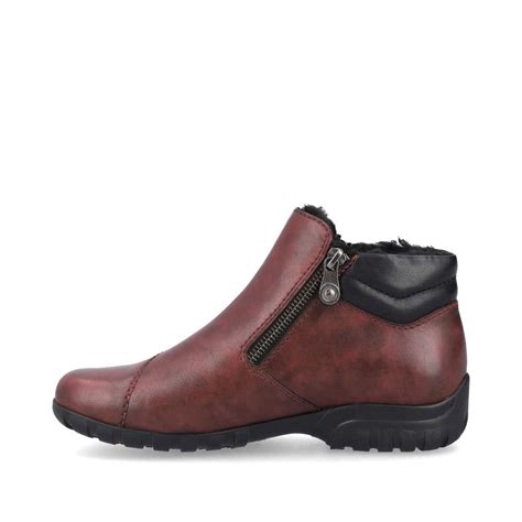 Rieker L4655 35 Wine Leather Ankle Boots