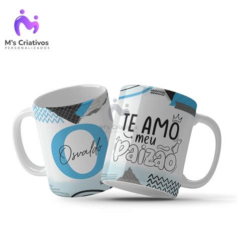 Caneca Personalizada Alfabeto Dia dos Pais Te Amo Meu Paizão