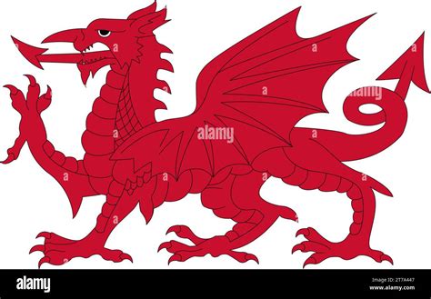 Wales dragon flag symbol vector illustration Stock Vector Image & Art ...