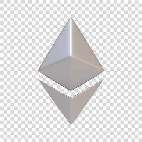 Premium Psd Silver Ethereum Symbol Isolated On White Background 3d