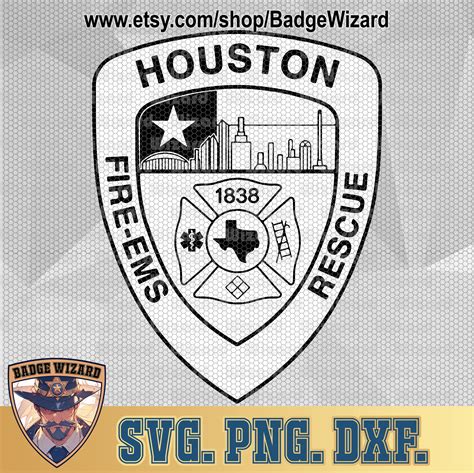 Houston Texas Fire Department SVG, Patch, Houston TX EMS Png, Dxf ...