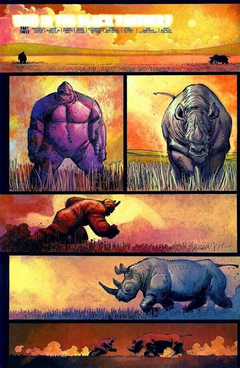 An Image Of Rhinos In Different Stages Of Their Life