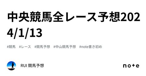 中央競馬全レース予想2024113｜rui 競馬予想