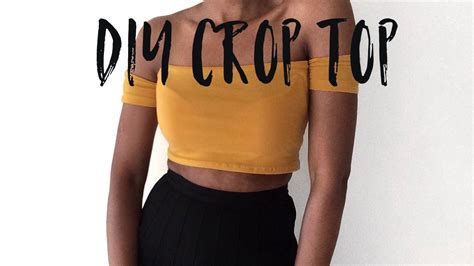 Diy Off Shoulder Crop Top With Sleeves Youtube