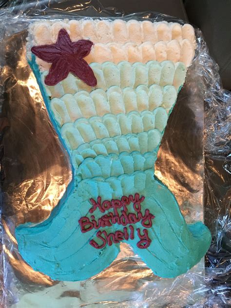 Mermaid Tail Cake Made With Buttercream Icing Mermaid Birthday Cakes