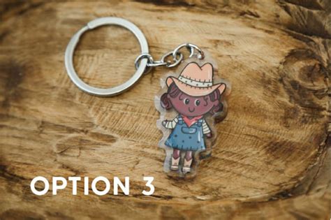 Cowgirl Acrylic Keychains Double Sided Epoxy Cartoon Style Charms Stocking Stuffer Western