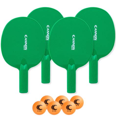 Table Tennis Paddle Set (4 Paddles + 6 Orange Balls) – Cannon Sports