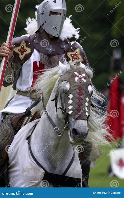 Knights Jousting Warwick Castle England Uk Stock Photography Image