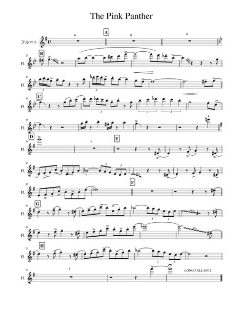 The Pink Panther Sheet Music For Piano Flute Download Free In Pdf Or Midi