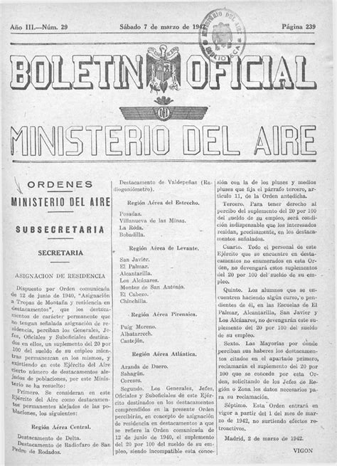 Ordenes Ministerio Del Aire Biblioteca Virtual De Defensa