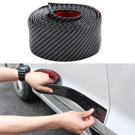 1Pcs Universal Door Guard Bumper Carbon Fiber Rubber Front Rear Guard