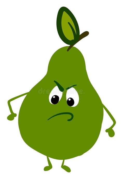 Angry Pear Cartoon Character Emote Stock Vector Illustration Of Fresh