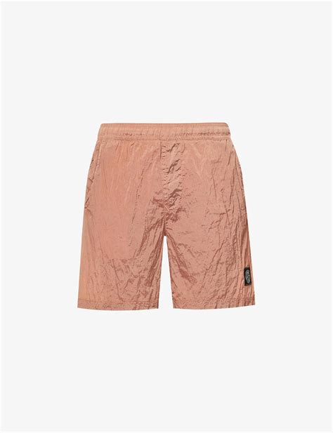 Stone Island Synthetic B0943 Nylon Metal Metallic Swim Shorts In Pink