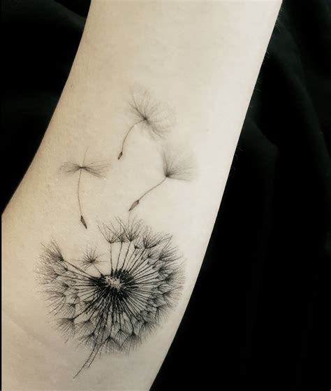 DANDELION FLUFF Temporary Tattoo, Dandelion Tattoo, Fluff, Black ...