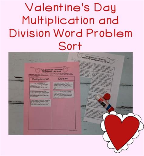 Valentine S Day Multiplication And Division Word Problem Sort