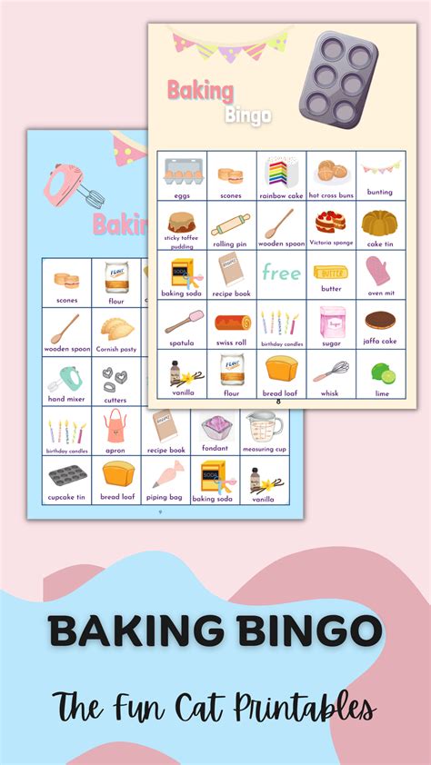 Baking Bingo Set Pdf Printable Game Pack For Kids Child Activity Kid