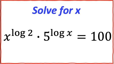 Solve For X YouTube