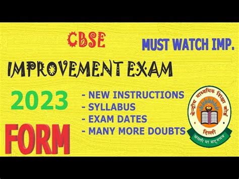 Cbse Improvement Exam Forms Improvement Exam Syllabus Exam