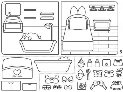 Домик My Melody Paper Doll Template Paper Doll House Paper Dolls Diy