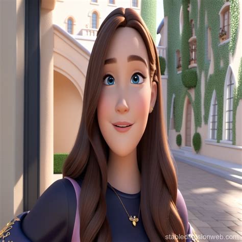 Create A Disney Pixar Style Poster Of An 8 Year Old Girl With Long