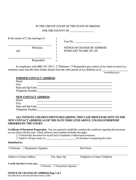 Notice Of Intent To Relocate Oregon Fill Out Sign Online Dochub