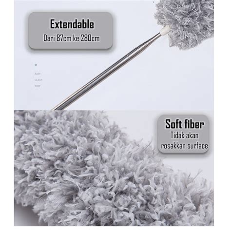 Premium 280cm Microfiber Duster Bulu Ayam Bendable Extendable Expandable Long Scratch Resistant