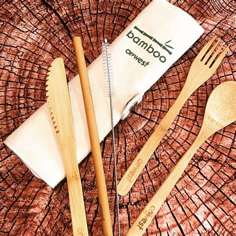 Organic Bamboo Travel Cutlery Set (5pcs) – Oriwest