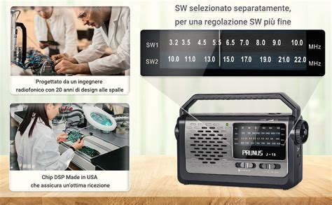 Prunus J Radio Portatile Fm Am Sw Radiolina Portatile Con Oversize