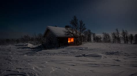 Winter Night Cabin Wallpapers - Wallpaper Cave