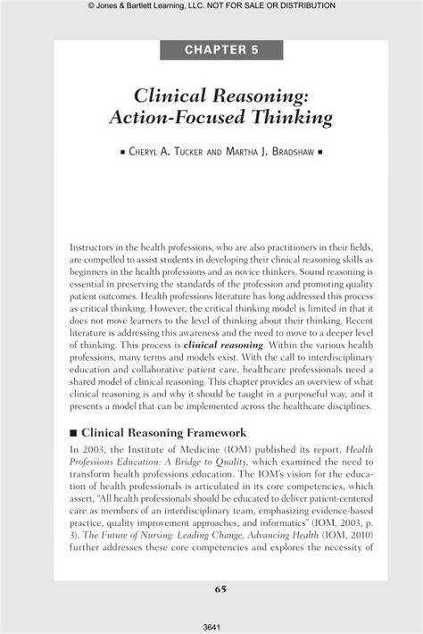 PDF Clinical Reasoning Action Focused Thinkingsamples Jbpub