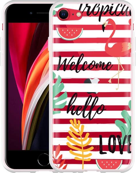 Cazy Hoesje Geschikt Voor Iphone Se Tropical Flamingo Bol