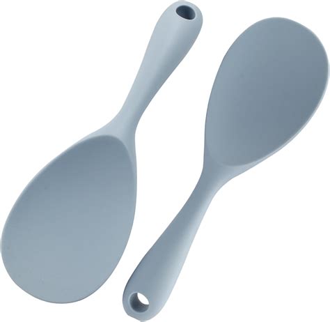 2 Pieces Silicone Rice Paddle Spoon Non Stick Heat Resistant Rice Spoon ...