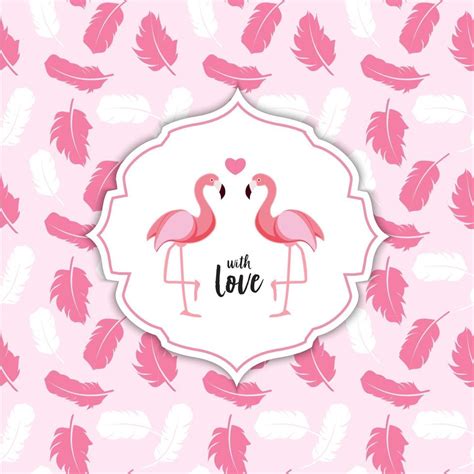 Cute Flamingo Love Background Vector Illustration Vector Art At