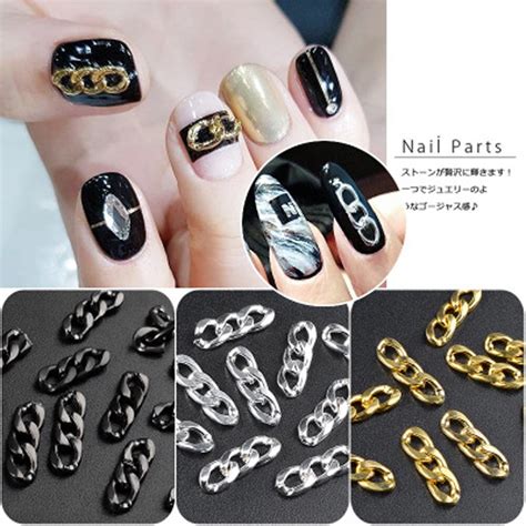 Chaîne en métal Punk 3D strass décor Nail Art boucle de Rivet creuse