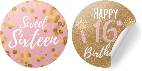 Party Favor Stickers Sweet Sixteen Stickers Favor