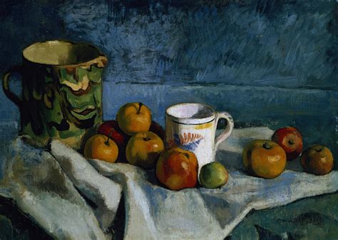 Still Life With Apples Cup And Pitcher Painting By Paul Cezanne Fine