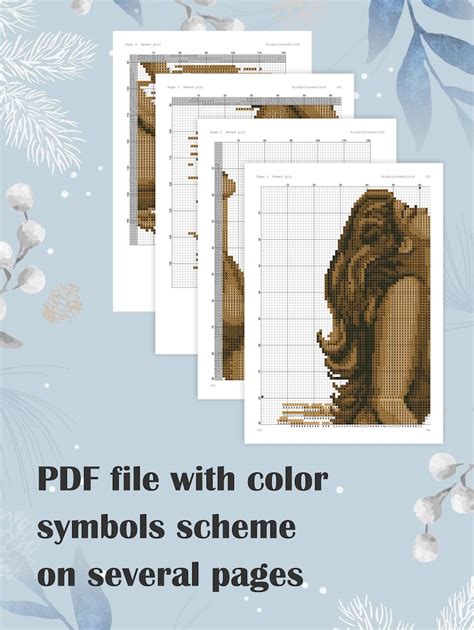 Naked Girl Cross Stitch Pattern PDF Woman Nude Counted Cross Stitch