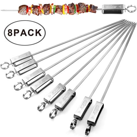 Buy Grillart Kabob Skewers For Grilling Metal Skewers For Kabobs With