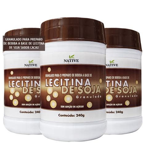 Kit 3 Lecitina De Soja Granulada Native 240g Kit 3 Lecitina De Soja