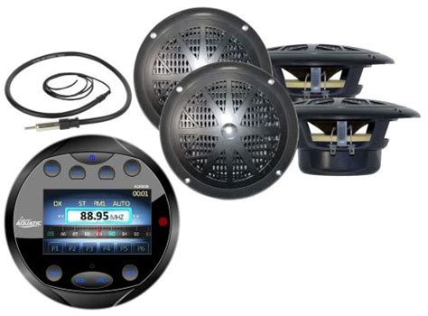 Sell Lanzar Round Bluetooth Aux Am Fm Marine Radioantenna4 Black 4 Marine Speakers In Monsey