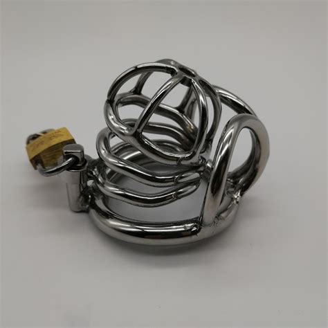 Prevent Extramarital Sex Testis Separate Cock Cage Padlock Stainless