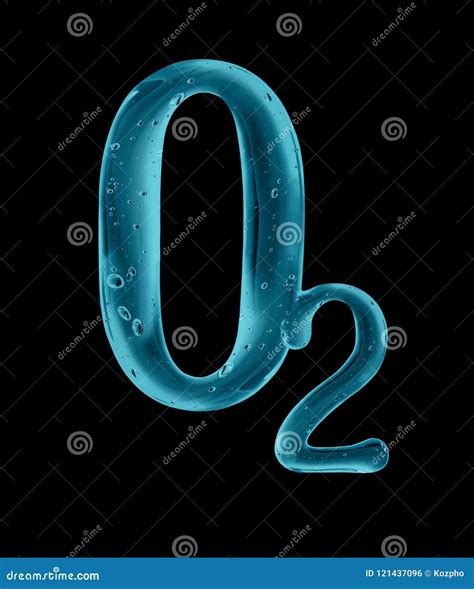 Chemical Formula of Oxygen Made of Viscous Liquid on Black Stock Photo ...