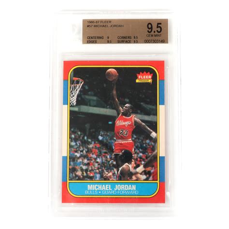 Lot Michael Jordan 1986 87 Fleer Rookie Card 57 BGS 9 5 Gem Mint