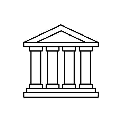 Bank Building Sign Black Thin Line Icon. Vector 21677692 Vector Art at ...